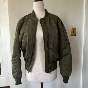 Madewell Olive Green Bomber Jacket – Size S